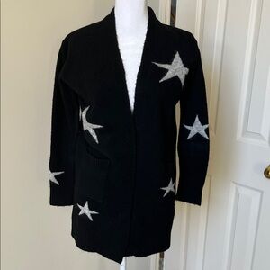 Black Star Pattern Women's Cardigan Sweater